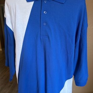 Blue and White Men's Shirt